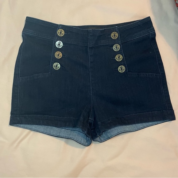 Express NWOT Denim Sailor Shorts - Picture 1 of 14
